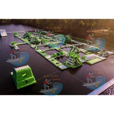 China Biggest green vinyl inflatable water park Aquapark inflatable on Vossemeren for sale