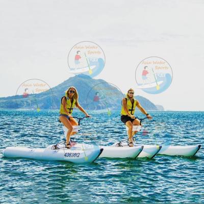 China PVC Inflatable Floating Banana Boats Tubes Water Pedal Boats Bike Water Bike Kit for sale