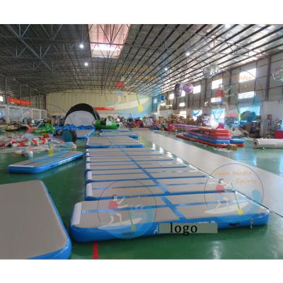 China Physical health ; Yoga exercises; Wholesale Schools Inflatable Gym Sports Mat Air Floor Custom Logo AirTrack P1 P2 Rolling Inflatable Air Track 3m 4m 5m 6m 7m 10m 20m for sale