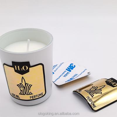 China Custom Perfume Sticker Waterproof Custom Metal and Strong Adhesive Candle Label Aluminum and Stainless Steel for sale