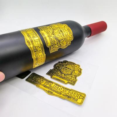 China Waterproof Custom Logo Metal Soft Aluminum Wine Bottle Thin Label for sale