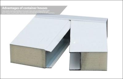 China PU polyurethane sandwich panel for living container house , smooth appearance for sale