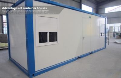 China Waterproof Steel Blue and White Prefab Container House with EPS Sandwich Panel for sale