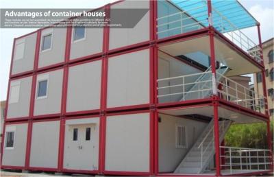 China Three storey prefab container dormitory house with veranda and stairs , safe and durable for sale