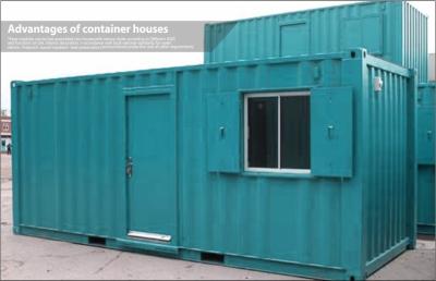 China Blue or Green Stainless Steel 20ft Shipping Container Home / House for Storage for sale