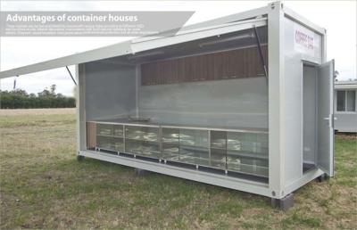 China 20ft Standard Modular Storage Container Shop / Canteen With Light Steel Expansible Panel for sale