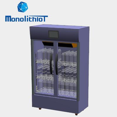 China Single-temperature MonolithIoT Supermarket Drinks Sales Commercial Weighing Vending Machine Smart Touched Retail Refrigerator for sale