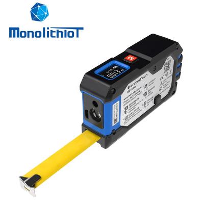 China MonolithIoT Portable Tape Measure with APP LCD Display +/-0.04in 40M/131ft Laser Digital EG1000 High Accuracy Tape Measures for sale