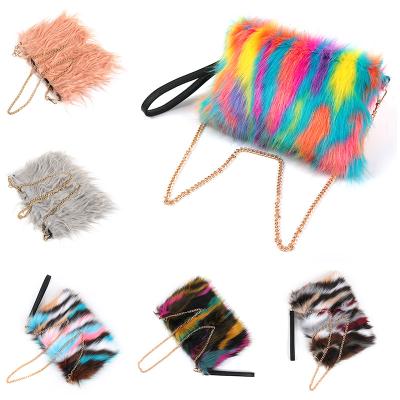 China Fashion Messenger Female Fox Fur One-Shoulder Plush Bag Imitation Fur Bags Women Handbags for sale