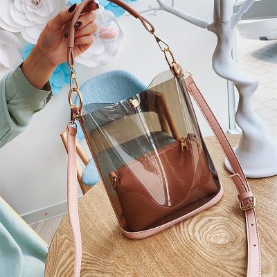 China 2020 Fashion Daily PU Cross - Body Bag Women Shoulder Bags Transparent Female Simple Folding Handbag Purse for sale