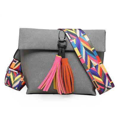 China Fashion Women Messenger Cross - Body Tassel Shoulder Bags Female Designer Handbags Colorful Strap Bags for sale