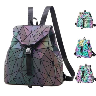 China Waterproof Women Backpack Folding Geometric Student Bag Smart Shoulder Backpack For Teenage Girl for sale