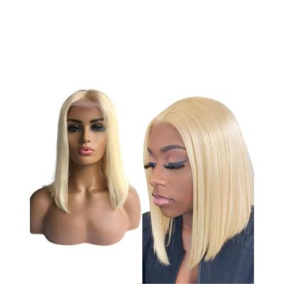 China Jerry Curl CLJhair Wholesale Hair Vendors In India,Cuticle Aligned Raw Mink Brazilian Hair Small  Size Blonde Bob 613 Lace Front Wig for sale