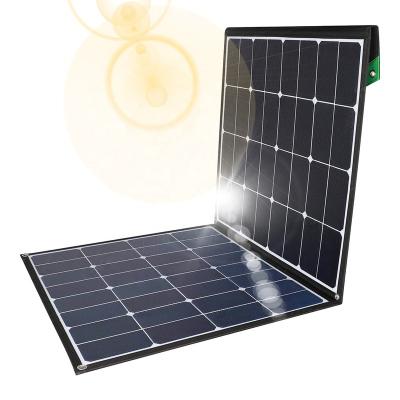 China Camping Waterproof Monocrystalline Portable Folding Collapsible Solar Panels 100w 565*560*18 mm Emergency Power Supply Backup Charger 200W 50W (Folded) for sale