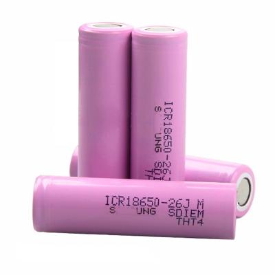 China Toys High Drain Flat Surface ICR Rechargeable 3.7v 2600mah 18650 Li Ion Battery Flashlight Lithium Batteries For Samsung for sale