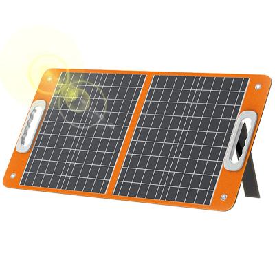 China Outdoor Camping Monocrystalline Kickstand Integrated Waterproof Power Supply Charger Folding 60 50 Watt Portable Solar Panels 50w 455*415*15mm (Folded) for sale