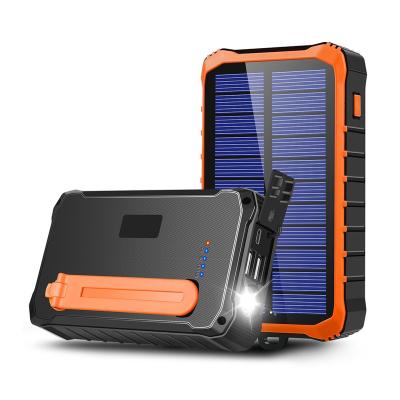 China Solar Panel Charge Waterproof 10000 Mah Dual Usb Hand Crank Instant Light Portable Charger Small Powerbank 10000mah Solar Panel Power Bank With Led for sale