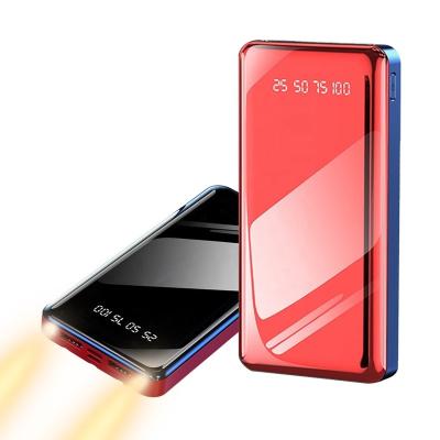 China Wholesale Large Capacity With Led Digital Display 2022 Mirror Type C Portable Powerbank 10000mah For Samsung For Apple Power Bank for sale