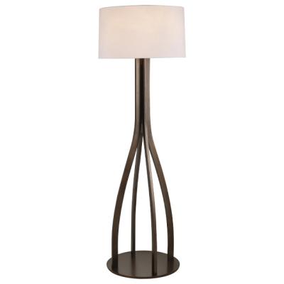 China Modern Five Star Solid Wood High Quality White Canvas Lamp Hotel Room Tripod Lampshade Torchiere Floor Lamp Bedroom Position for sale