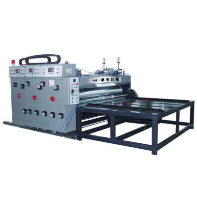 China Building material shops Semi-auto chain flexo feeding ink 3 color corrugated cardboard printing machine for sale