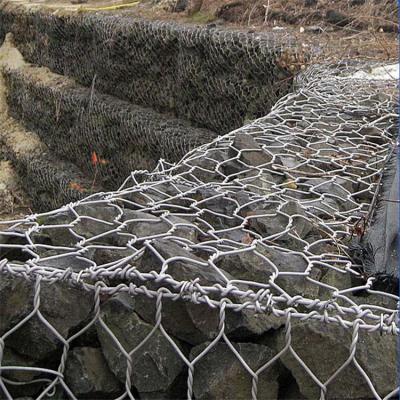 China 2 X 1 X 1m Hexagonal Woven 2.2mm 8x10cm Wire Mesh Gabion for sale