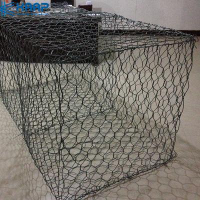 China Rostfeste sechseckige galvanisierte 3mm Gabion Korb-Wand zu verkaufen