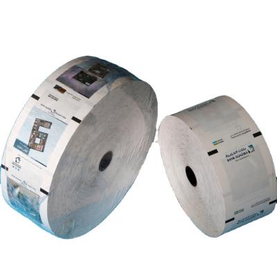 China Customized Size ATM Rolls 80*180m Preprinted Thermal Paper Bank Receipt Rolls 80x80mm for sale