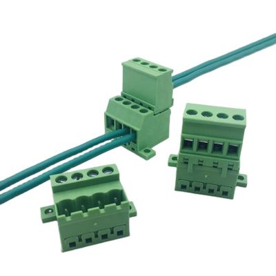 China PA66 V-0 panel mounted pluggable terminal block 2edg-uvk 5.08mm male and female phoenix greeen connector for sale