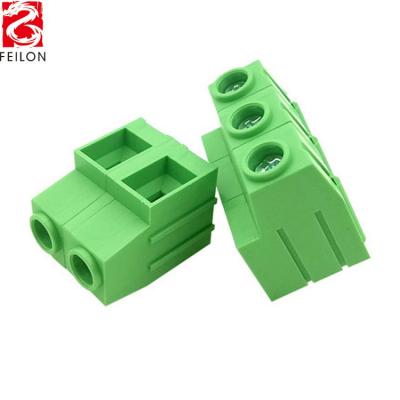 China PA66 V-0 12.7mm PCB Terminal 136HT 600V Screw Terminal Block Green High Voltage Green Connectors for sale