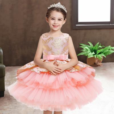 China Washable Flower Vintage Embroidery Babies Dress Elegant Princess Dress Kids Girls Vestidos Opening Ceremony Clothing Tutu Party Wear for sale