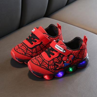 China Lightweight Kids Light Up Shoes Led Flash Colorful Sneakers With Spiderman For Boys Girls Toddlers Best Gift For Birthday for sale