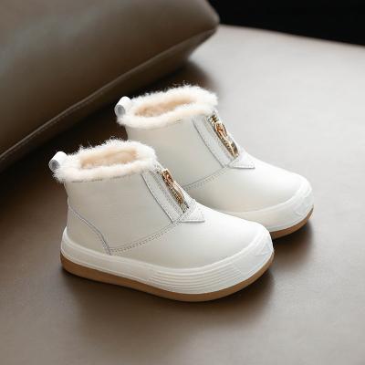 China Lit Baby Boots 2020 Winter Children's New Korean Cotton Boots Fashion Front Zipper Plus Cotton Shoes Wholesale for sale