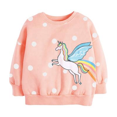 China Children Anti-Shrink Brand Baby Fashion Winter Clothes Kids Long Sleeve Unicorn Print Pullover Girl Sweatshirt for sale