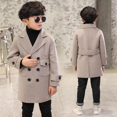 China Fashion QUICK DRY winter woolen coat for 4-16 boys round news solid apricot coat 2021 collar cross pockets large high quality for sale