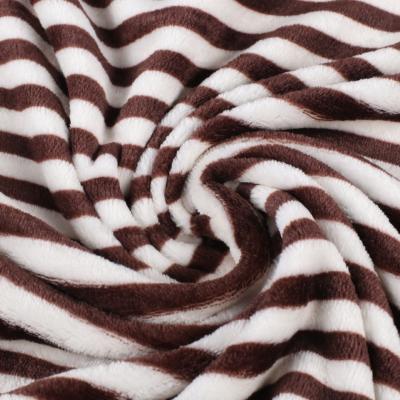 China Sueded autumn and winter brushed double-sided striped printed pajamas play children's clothing warm flannel fabric for sale