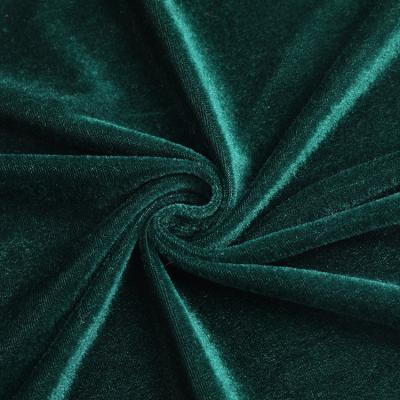 China Hot Sale Memory Low Price 100% Polyester Printed Plush Velvet Fabric Green For Women Dresses for sale