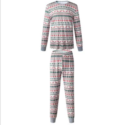 China 2021 border women's parent-child suit pants QUICK DRY printed couples Christmas pajamas for sale