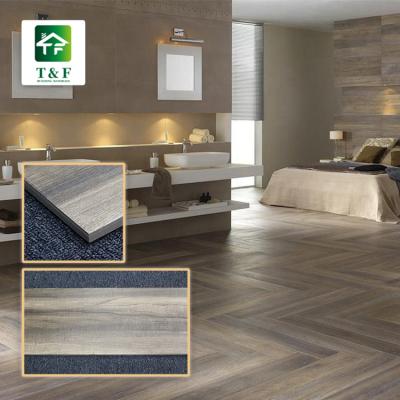 China Rustic Tiles Ceramic Porcelain Flooring Rustic Wood Grain Look Tile Brown Porcelain Ceramic Tile Hardwood Wood Look for sale