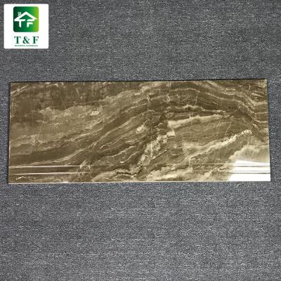 China Glazed Metallic Hot Sale Modern House Stair Tiles With Brown Edged Decorative Villa Stair Floor Strip Step Tiles for sale