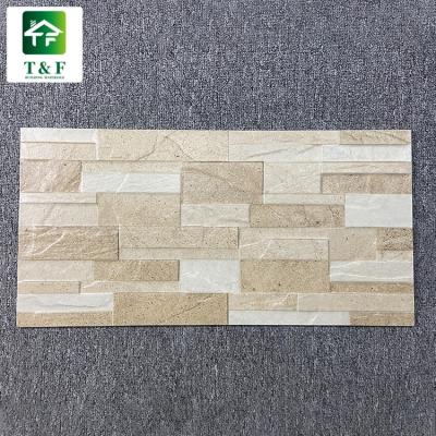 China Rustic Tiles 300X600 Bathroom Wall Digital Ceramic Tiles Beige Digital Design Textured Ceramic Wall Tile for sale