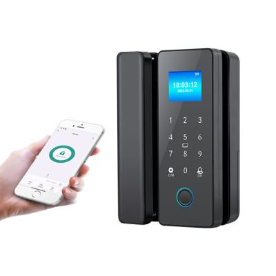 China 1.77 Inch TFT Fingerprint Password Card Bluetooth Mobile App Cylinder Bolt Smart Glass Door Lock 100 for sale