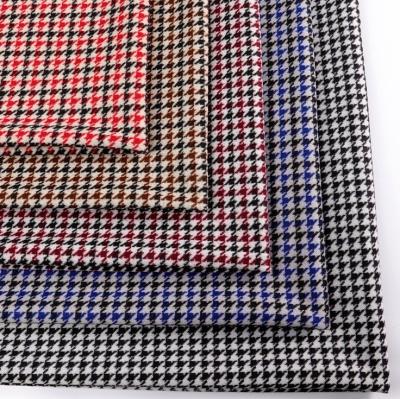 China Supplier Direct Anti-Static New Style Polyester Houndstooth Brushed Check Fleece Fabric For Long Coats for sale