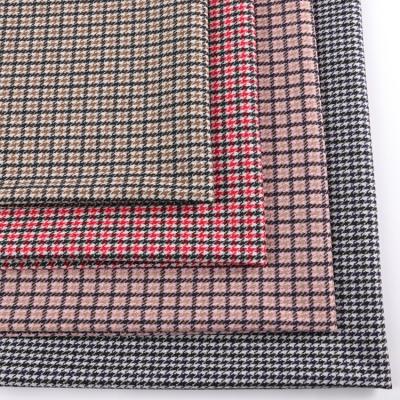 China Polyester Stretch Anti-Static Velvet Spandex Plaid Anti-Static Soft Knitting Wool-like Fabric For Clothes for sale