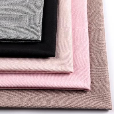 China China Manufacture Classic Polyester Anti-Static Double Brushed Twill Knit Fleece Fabric For Winter Overcoat for sale