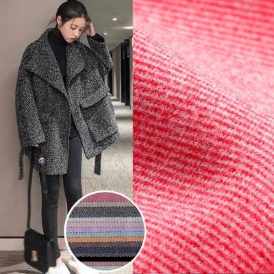 China Polyester Anti-static Heavy Stretch Velvet Soft Double Brushed Twill Woolen Fabric With Fashion Design for sale