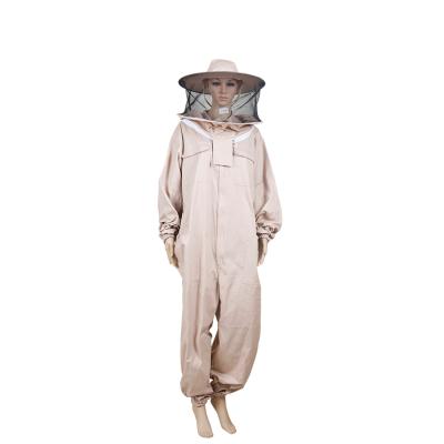 China High Quality Suit Cotton Beekeeping Protective Clothing Apricot Suit With Zipper And Veil Bee Keeping Suits for sale