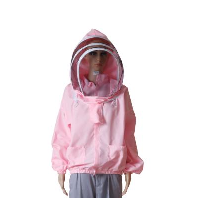 China Pink jacket Reaobiotech bee conservation protective clothing jacket with zipper, veil and bracket for sale