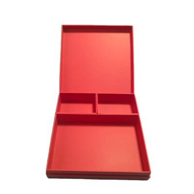 China Recyclable Custom Luxury Red Paper Shoe Gift Box Folding Magnetic Paper Box Packaging With Magnetic Fin Closure for sale