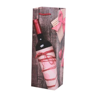 China Recycled Materials Red Wine Packaging Professional Custom Paper Bag for sale