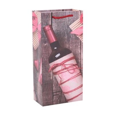 China Customized Recycled Materials Professional Business Red Wine Packaging High End Paper Bag for sale